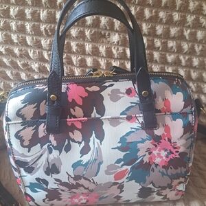 Fossil Coated Canvas Satchel